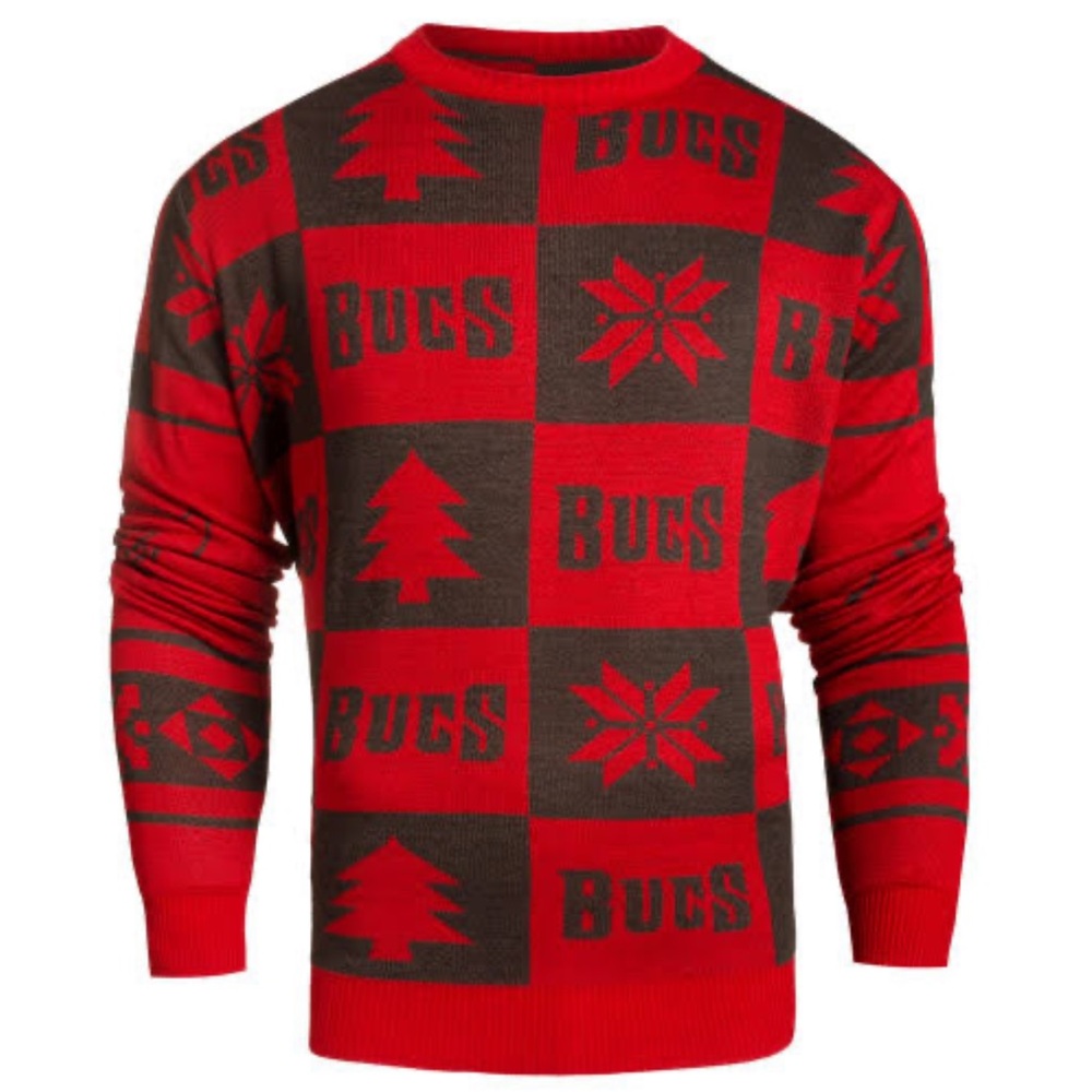 Tampa Bay Buccaneers Patches NFL Ugly Sweater Mens size Small Team Apparel